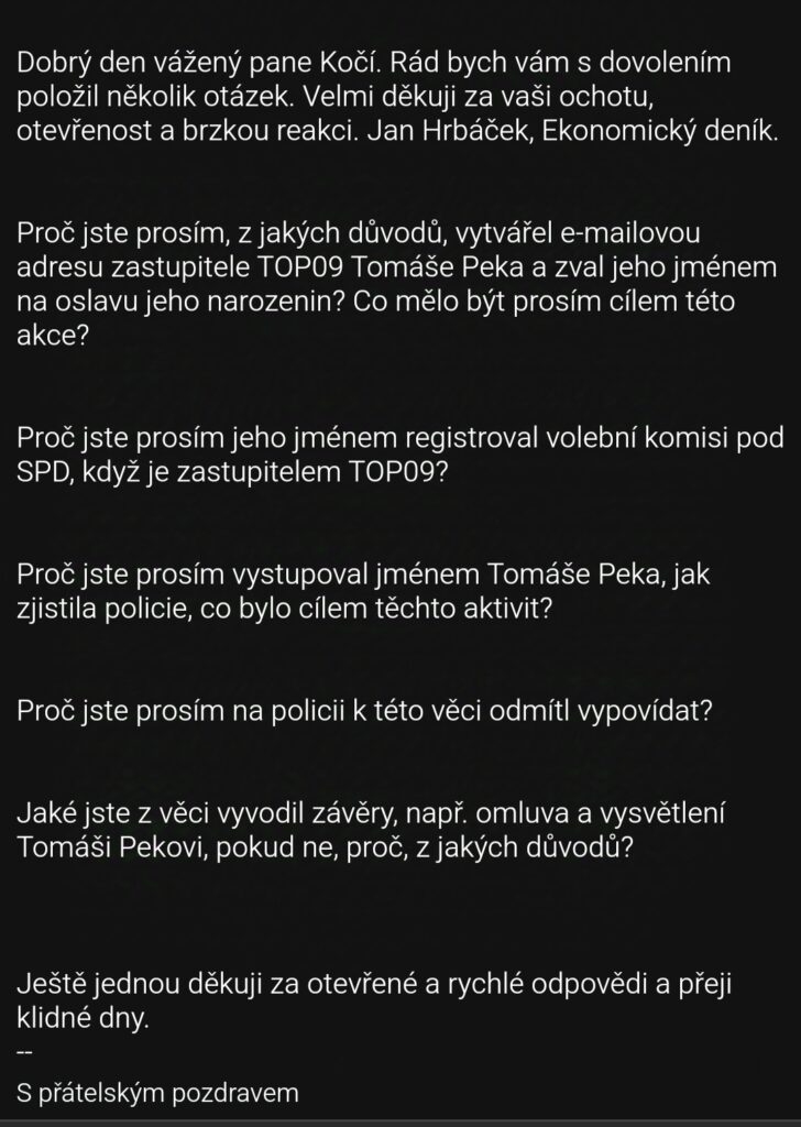 Otázky Ekonomického deníku na pražského pirátského politika Michala Kočího. Foto: Jan Hrbáček