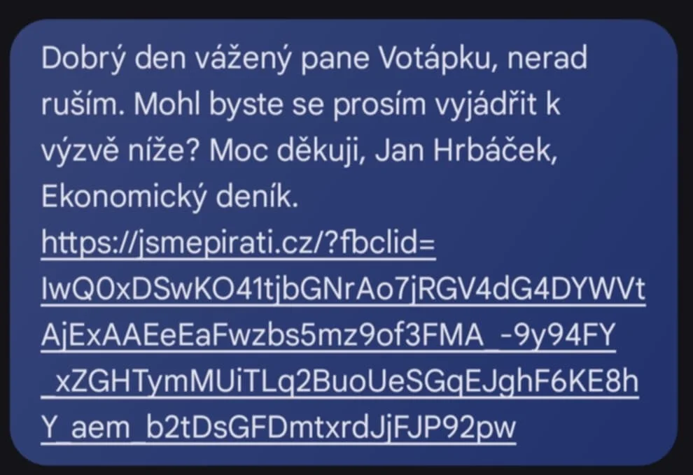 SMS lídr Pirátů otázka