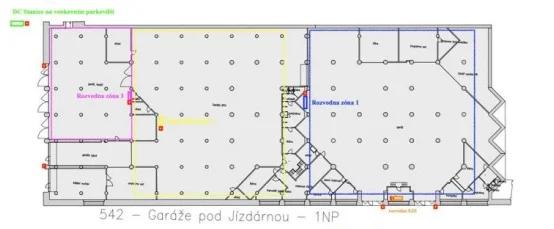 Garáže pod Jízdárnou Pražského hradu. Zdroj: Studie proveditelnosti E.ON Drive Infrastructure CZ