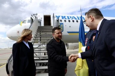 Zelenskyj s manželkou v česku