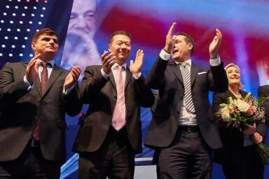 oslava úspěchu SPD ve volbách