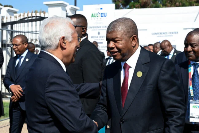 předseda Evropské rady António Costa a angolský prezident João Lourenco