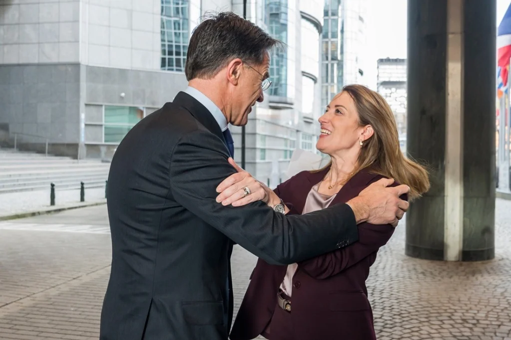 Mark Rutte a Roberta Metsolová