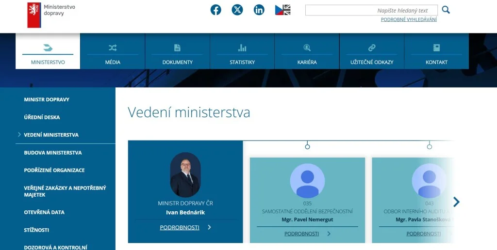 ministerstvo web odkaz