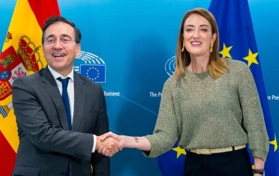 José Manuel Albares a Roberta Metsolová