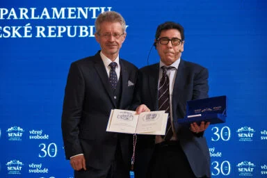 Miloš Vystrčil a Philippe Aghion