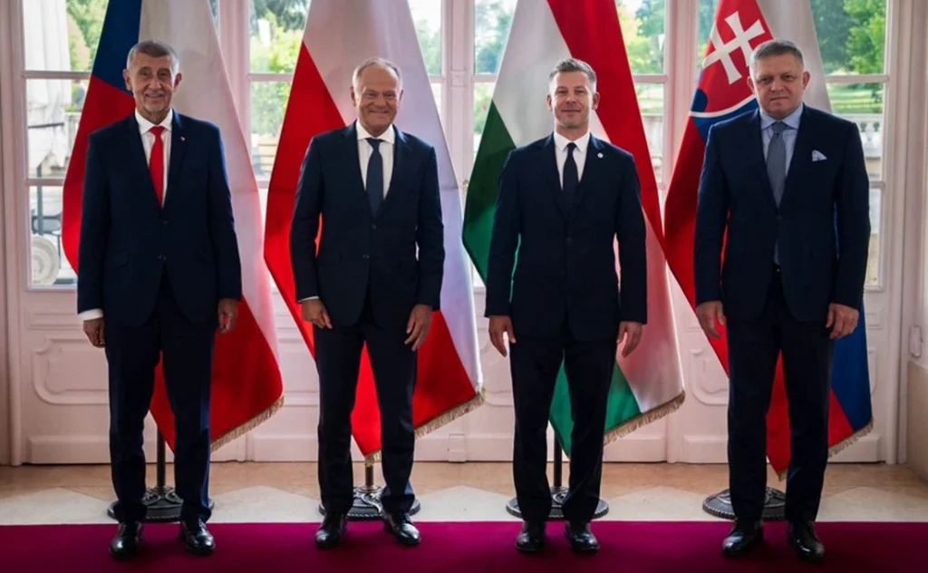 Andrej Babiš, Donald Tusk, Péter Magyar a Robert Fico
