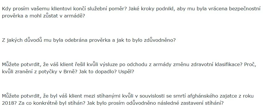novinářské otázky