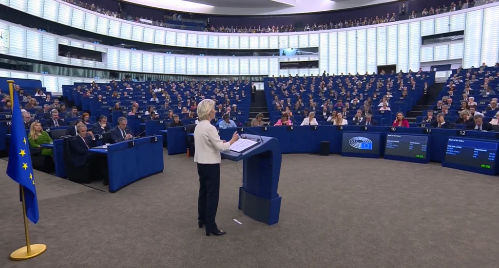 Evropský parlament a projev Ursuly von der Leyenové