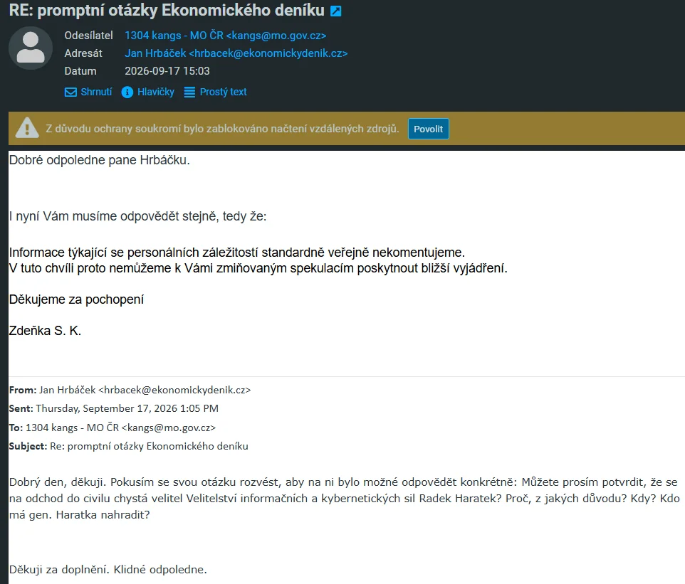 otázky novináře e-mail