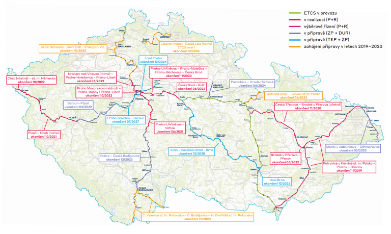 Na koridorech do roku 2025 jen vlaky s ETCS. Jednotný systém zabezpečení nově funguje na dalších tratích